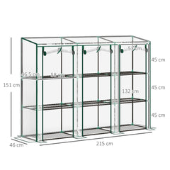 Outsunny 46 x 215cm Nine-Shelf Greenhouse