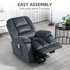 HOMCOM Leathaire Eight Massage Point Armchair, with Heat and Reclining Back - Grey