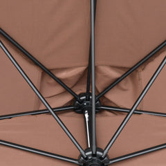 Outsunny 2.3m Half-Square Parasol, for Balconies and Walls - Brown