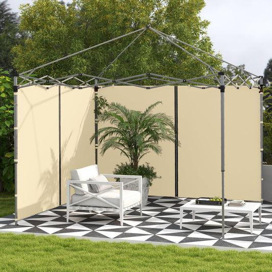 Outsunny Set of Two 3 x 3(m) Replacement Zipped Gazebo Walls - Beige