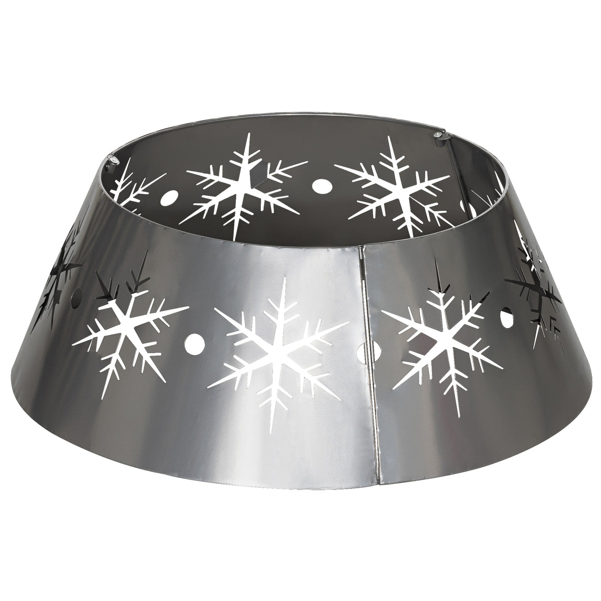 HOMCOM Christmas Tree Collar, 66cm Christmas Tree Base Cover with Hollow Snowflake Patterns, Xmas Decoration for Party, Holiday, Home, Silver