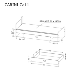 سرير فردي كاريني CA11