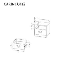 طاولة بجانب السرير Carini CA12 مقاس 45 سم