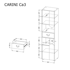 خزانة كاريني CA3 الطويلة 50 سم