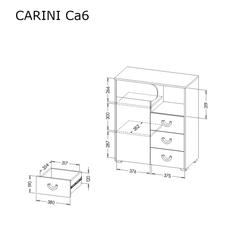 خزانة جانبية Carini CA6 مقاس 80 سم