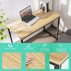 100x50x75cm Wooden Computer Desk for Home Office Bedroom-Natural