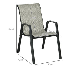 Outsunny Four-Piece Stacking Rattan Garden Seat Set - Mixed Grey