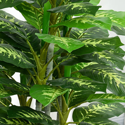 HOMCOM Artificial Evergreen Tree Fake Decorative Plant in Nursery Pot for Indoor Decor, 120cm