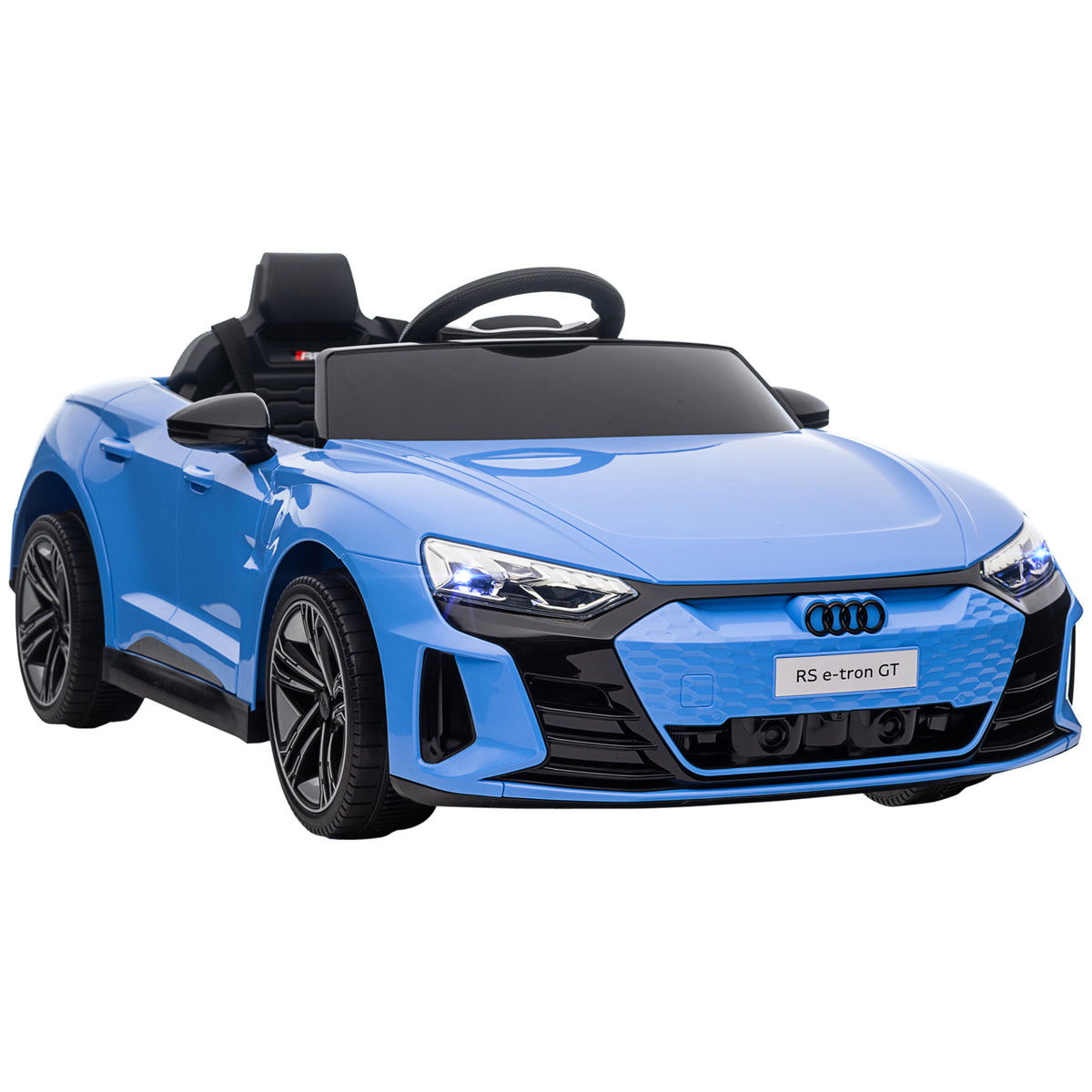 HOMCOM Audi Licensed 12V Kids Electric Ride-On, with Remote Control, Suspension System, Lights, Music, Motor - Blue