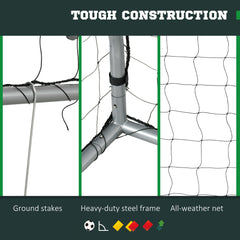 SPORTNOW 6ft x 2ft Football Goal, Football Net for Garden with Ground Stakes, Quick and Simple Set Up