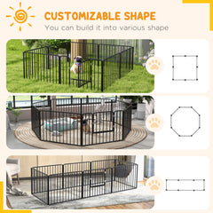 PawHut 60cm 8 Panels Heavy Duty Dog Pen, Pet Playpen for Indoors, Outdoors, Small Dogs