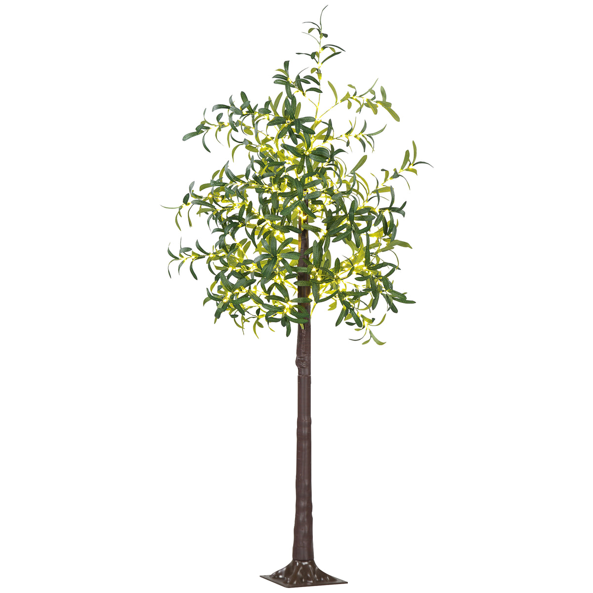 HOMCOM 300 LED Light Decorative Artificial Olive Tree - Green