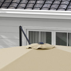 Outsunny 3m Cantilever Parasol, with Four-Position Canopy - Khaki