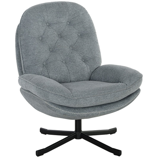 HOMCOM Relaxed Swivel Armchair - Grey