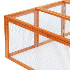 Pawhut Guinea Pigs Hutches W/ Mesh Wire, 181Lx100Wx 48H cm-Wood