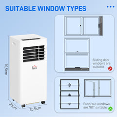 HOMCOM 5000 BTU Air Conditioning Unit, 3-in-1 Portable Air Conditioner, Dehumidifier, Cooling Fan with 2 Speeds, 24H Timer, Remote Control, Digital Display, Window Venting Kit, 12m√Ç¬≤