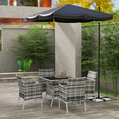 Outsunny Five-Pieces Rattan Dining Set - Mixed Grey