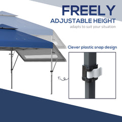 Outsunny 3 x 3m Height Adjustable Pop-Up Gazebo, with Accessories - Blue