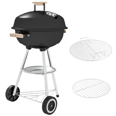 Outsunny Portable Round Kettle Charcoal Grill BBQ Smoker with Lid Outdoor Heat Control Party Patio Barbecue Garden