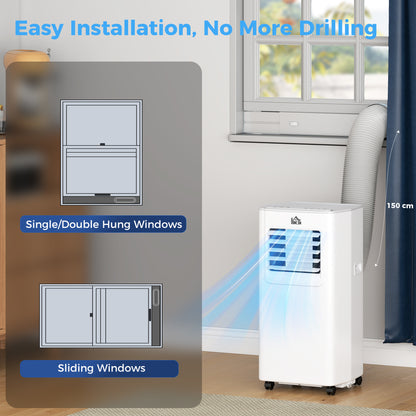 HOMCOM 5000 BTU Portable Air Conditioner, 4-in-1 Air Conditioning Unit, Dehumidifier, Cooling, Fan, Sleep Mode, with Remote Control, 2 Speeds, 24H Timer, Window Venting Kit, 12m√Ç¬≤