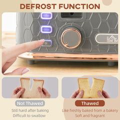 HOMCOM Four-Slice Honeycomb Toaster - Grey