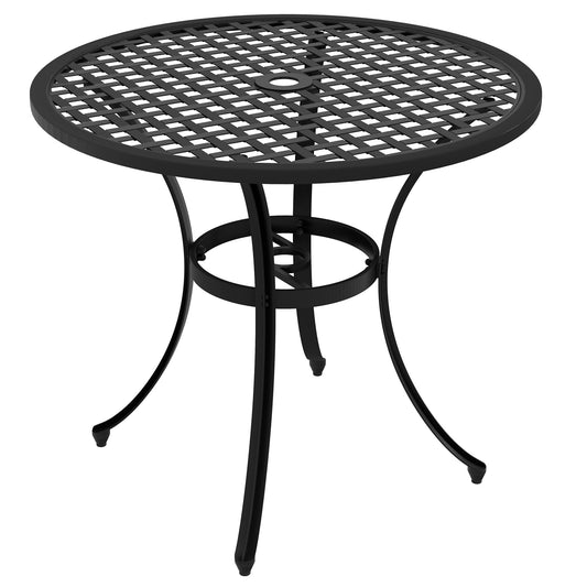 Outsunny Round Aluminium Table, with √¢≈í‚Ç¨50mm Parasol Hole