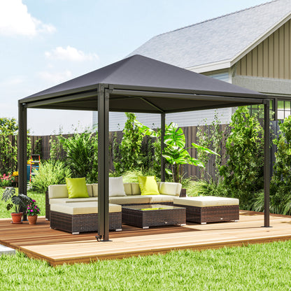 Outsunny√Ç 3√Ç x√Ç 3√Ç or 3√Ç x 6m Garden√Ç Gazebo with Extendable Awning and Wheels,√Ç UPF30+ Outdoor√Ç Metal Gazebo√Ç Canopy√Ç Shelter√Ç for BBQ, Event, Party