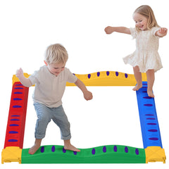 AIYAPLAY 12-Piece Kids Balance Beam Stepping Stones, with Non-Slip Foot Pads, Multicoloured