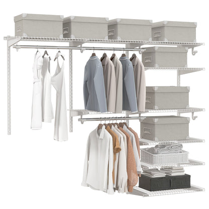 Custom Closet Organizer System Kit with Shelves-White