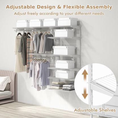 Custom Closet Organizer System Kit with Shelves-White
