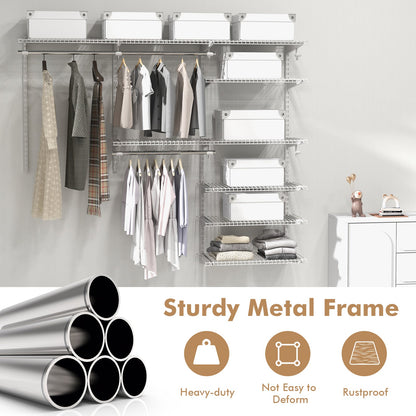 Custom Closet Organizer System Kit with Shelves-White