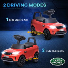 AIYAPLAY 2-in-1 Land Rover Licensed 6V Kids Electric Ride On Car, Sliding Car w/ Headlights, Music, for 18-60 Months, Red