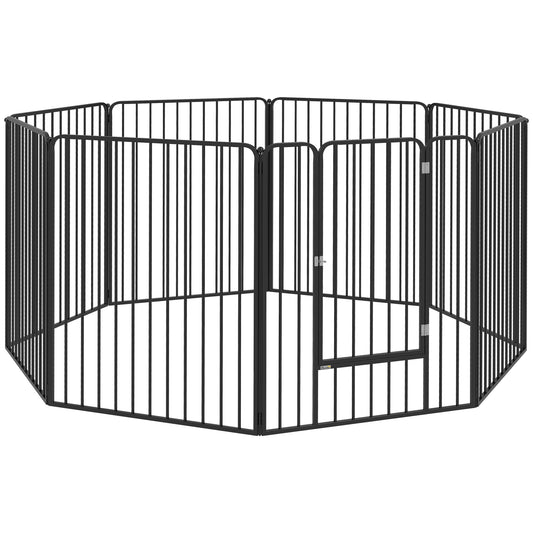 PawHut 100cm 8 Panels Heavy Duty Dog Pen, Pet Playpen for Indoors, Outdoors, Small, Medium, Large Dogs