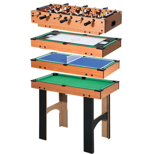 HOMCOM 4 in 1 Multi Games Table Hockey Foosball Mini Billiards Pool Table Set 2 Types