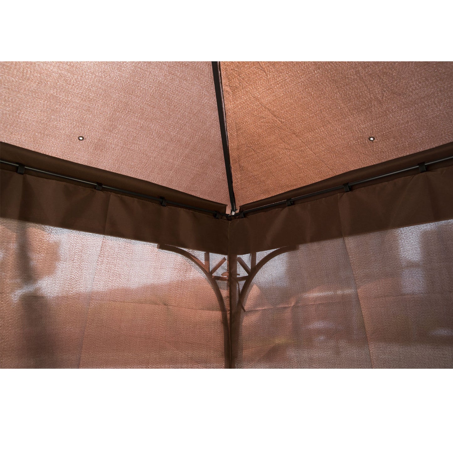 Outsunny√Ç 3√Ç x√Ç 3(m) Garden Gazebo, Outdoor Gazebo Canopy Shelter with Curtains and Steel Frame for Lawn, Yard and Deck, Coffee