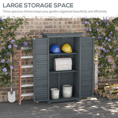 Outsunny 39.5 x 79cm Fir Wood Garden Shed - Grey