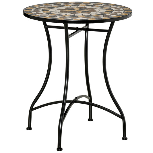 Outsunny â60cm Mosaic Outdoor Patio Table - Grey