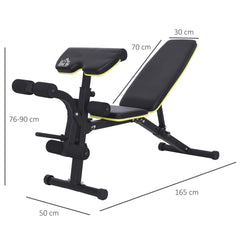 HOMCOM PVC Upholstered Steel Sit-Up/Dumbbell Duo Bench Black