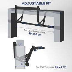 SPORTNOW Multi-Grip Doorway Pull Up Bar with Non-Slip Grips, Chin Up Bar with Anti-Fall Slot for Indoor Gym Upper Body Workout