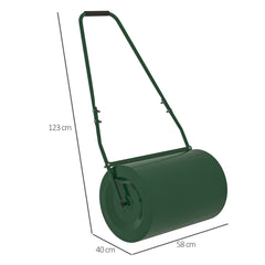 Outsunny 63 L Heavy Duty Water Or Sand Filled â30cm Garden Steel Lawn Roller Drum - Dark Green