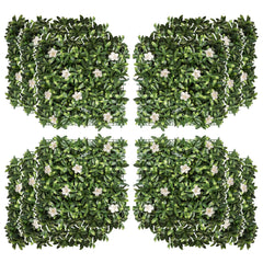 Outsunny 12PCS Artificial Boxwood Wall Panels 50cm x 50cm Rhododendron Privacy Fence Screen Faux Hedge Greenery Backdrop for Home Garden Backyard Balcony