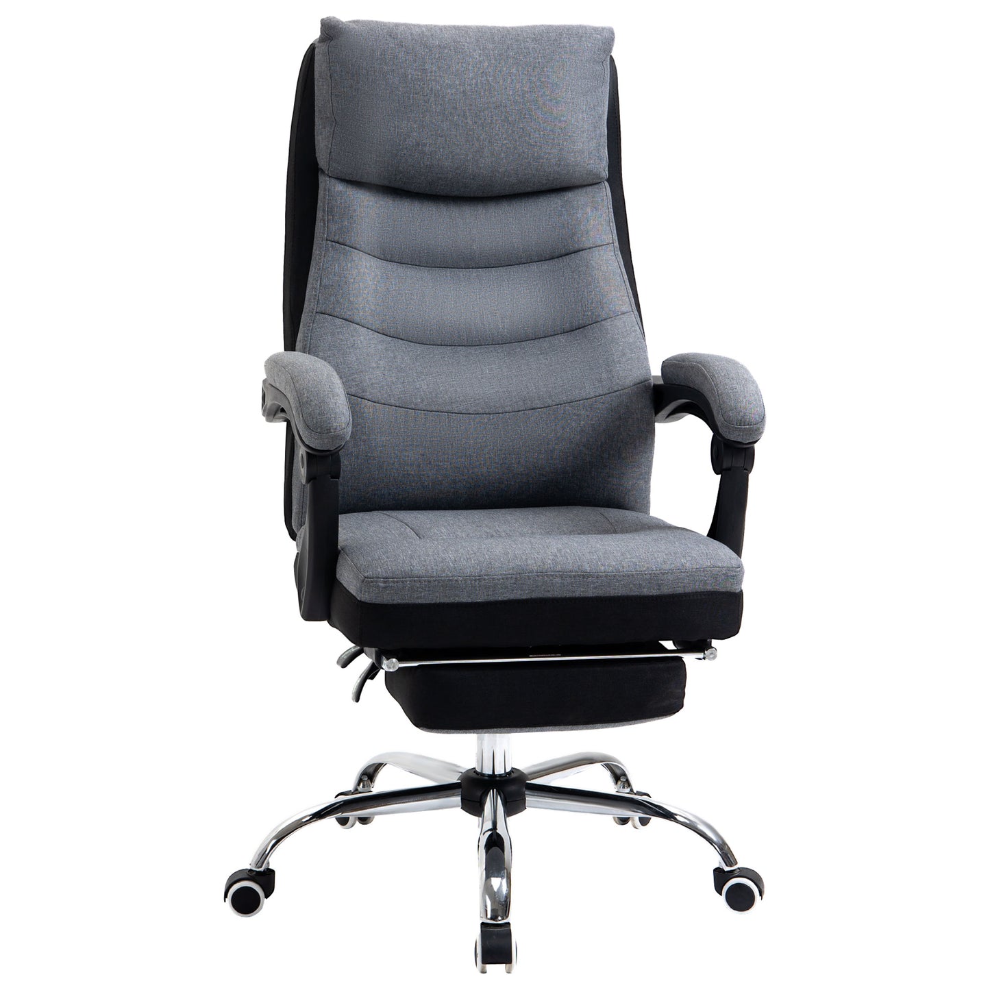 Vinsetto Office Chair, Executive Desk Chair 135√Ç¬∞ Reclining Computer Chair with Adjustable Height, Retractable Footrest and Swivel Wheels, Grey