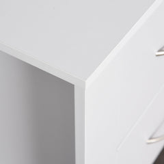 HOMCOM Bedside Table with 2 Drawers, Nightstand with Handles and Elevated Base, Side Table for Bedroom, Living Room, Set of 2, White