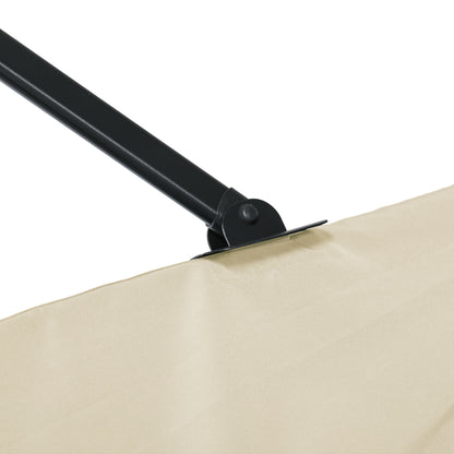 Outsunny 2.5 x 2.5m Patio Offset Parasol Umbrella Cantilever Hanging Aluminium Sun Shade Canopy Shelter 360√Ç¬∞ Rotation with Crank Handle and Cross Base, Cream White