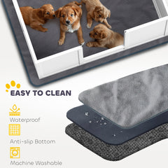 PawHut Whelping Box for Dogs with Whelping Pad, Adjustable Entrance, Non-slip Foot Pads, for Medium Dogs, 100 x 96cm