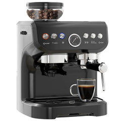 HOMCOM 15 Bar Coffee Machine, with Adjustable Grind, Steamer and Accessories