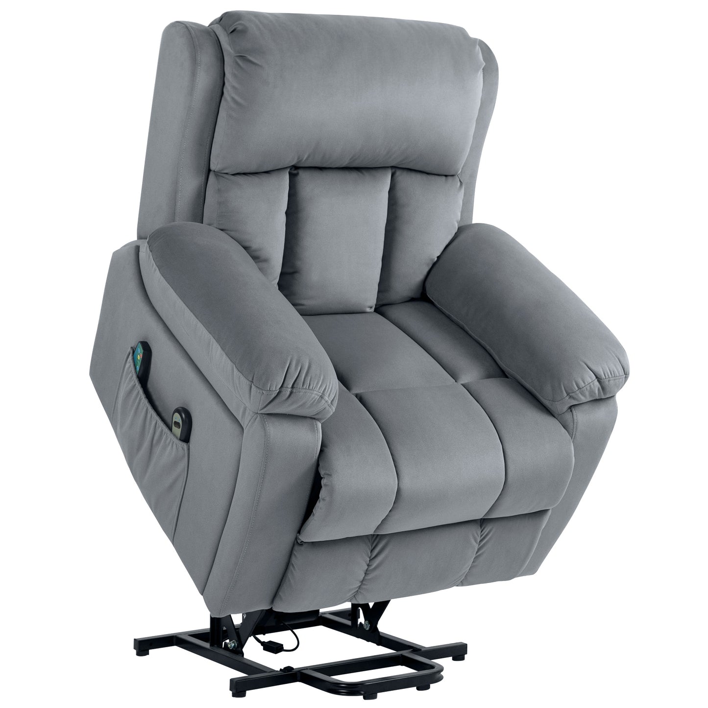 HOMCOM Eight Massage Point Electric Reclining Lift Chair, with Remote - Grey