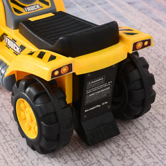 HOMCOM Kids Ride On Excavator Digger w/ Storage Basketball Net Steering NO POWER Wheel Vehicle Truck Toy