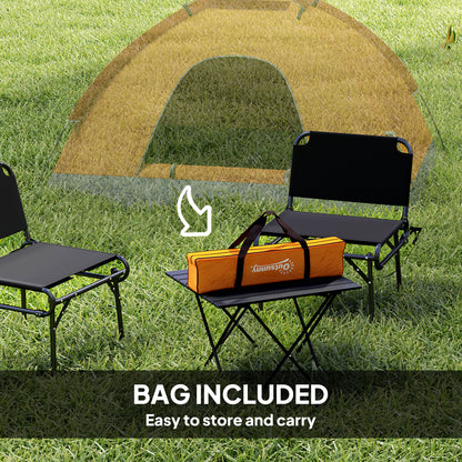 Outsunny 2 Person Camping Tent, Dome Tent with Zipped Doors, Storage Pocket, Portable Handy Bag, Orange