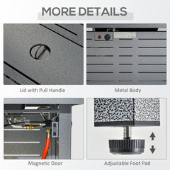 طاولة موقد غاز البروبان من Outsunny، مدفأة فناء خارجية بدون دخان بقوة 50000 وحدة حرارية بريطانية مع غطاء واقٍ وحجارة لافا وغطاء، 107 سم × 51 سم × 63 سم، رمادي فضي